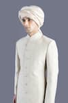 Buy_Abhishek Gupta_Beige Cotton  Lining Embroidered Sherwani And Kurta Set  _Online_at_Aza_Fashions