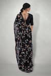 Shop I Am Design Black Raw , Organza Aari Crew Neck Floral Embroidered Saree With Blouse at Aza Fashions Shop_I Am Design_Black Raw , Organza Aari Crew Neck Floral Embroidered Saree With Blouse _at_Aza_Fashions