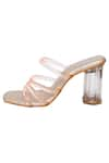 Kkarma_Peach Layla Transparent Round Block Heels _Online_at_Aza_Fashions