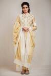 Buy_Sue Mue_Gold Mul Round Embroidered Kurta Set _at_Aza_Fashions