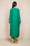 Shop_Sue Mue_Green Silk, Organza Round Embroidered Kurta Set_at_Aza_Fashions
