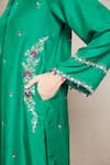 Shop_Sue Mue_Green Silk, Organza Round Embroidered Kurta Set_Online_at_Aza_Fashions