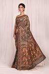Nazaakat by Samara Singh_Grey Cotton Silk Floral Woven Saree_Online_at_Aza_Fashions
