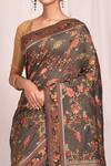 Buy_Nazaakat by Samara Singh_Grey Cotton Silk Floral Woven Saree_Online_at_Aza_Fashions