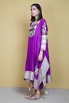 Sue Mue Purple Silk Round Embroidered Kurta And Pant Set Online at Aza Fashions Sue Mue_Purple Silk Round Embroidered Kurta And Pant Set_Online_at_Aza_Fashions