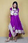 Buy Sue Mue Purple Silk Round Embroidered Kurta And Pant Set Online at Aza Fashions Buy_Sue Mue_Purple Silk Round Embroidered Kurta And Pant Set_Online_at_Aza_Fashions