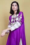 Shop Sue Mue Purple Silk Round Embroidered Kurta And Pant Set Online at Aza Fashions Shop_Sue Mue_Purple Silk Round Embroidered Kurta And Pant Set_Online_at_Aza_Fashions