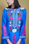 Shop_Sue Mue_Blue Silk Embroidery Round Kurta Set _Online_at_Aza_Fashions