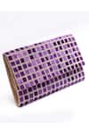 Buy_Alor Bags_Purple Crystals Makhmali Envelope Clutch _at_Aza_Fashions