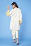 Shop_Sue Mue_White Mul Parsi And Thread Work, Resham V Neck Tunic & Pant Set _at_Aza_Fashions