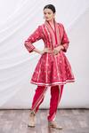 Buy_Gopi Vaid_Red Zig-zag Anarkali And Dhoti Pant Set_at_Aza_Fashions