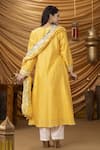 Shop_Ruh Clothing_Yellow Kurta-chanderi Embroidered Chikankari Round Mastani Kurta Set _at_Aza_Fashions