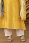 Ruh Clothing_Yellow Kurta-chanderi Embroidered Chikankari Round Mastani Kurta Set _at_Aza_Fashions