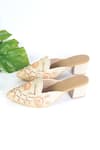 Buy_Sole House_Beige Embroidery, Pearls Vegan Leather Pointed Toe Mules _at_Aza_Fashions