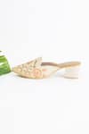 Buy_Sole House_Beige Embroidery, Pearls Vegan Leather Pointed Toe Mules _Online_at_Aza_Fashions