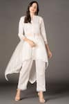 Buy_Twenty Nine_White Organza Mirror Work Kurta_at_Aza_Fashions