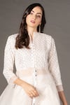 Buy_Twenty Nine_White Organza Mirror Work Kurta_Online_at_Aza_Fashions