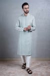 Buy_Soniya G_Grey Silk Pintuck Kurta Set _at_Aza_Fashions