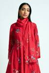 Buy_Payal Pratap_Pink Floral Motifs Camellia Embroidered Scarf _Online_at_Aza_Fashions