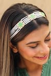 Buy_Hair Drama Co_Gold Polkis Floral Enamelled And Embellished Hair Band 