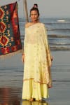 Buy_Gopi Vaid_Yellow Georgette And Cotton Silk Print & Mariya Tunic & Pant Set  _at_Aza_Fashions