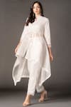 Twenty Nine_White Organza Mirror Work Kurta_Online_at_Aza_Fashions