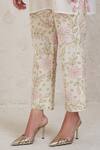 Sue Mue_Off White Handwoven Pure Chanderi Embroidered Cutwork Amal Kurta Pant Set _Online_at_Aza_Fashions