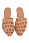 Sole House_Beige Block Heel Mesh Mules_Online_at_Aza_Fashions