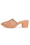 Buy_Sole House_Beige Block Heel Mesh Mules_Online_at_Aza_Fashions