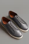 Buy_Rapawalk_Grey Lace Up Leather Sneakers  _at_Aza_Fashions