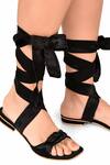 Sole House_Black Bows Lace-up Gladiator Heel Sandals _Online_at_Aza_Fashions