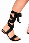 Buy_Sole House_Black Bows Lace-up Gladiator Heel Sandals _Online_at_Aza_Fashions