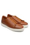 Rapawalk_Brown Lace Up Leather Sneakers  _Online_at_Aza_Fashions