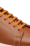 Rapawalk_Brown Lace Up Leather Sneakers  _at_Aza_Fashions