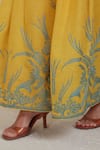 Buy_Sue Mue_Yellow Handwoven Pure Chanderi Embroidered Dori Fairoz Work Kurta And Pant Set _Online_at_Aza_Fashions