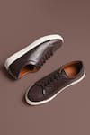 Buy_Rapawalk_Brown Lace Up Leather Sneakers  _at_Aza_Fashions