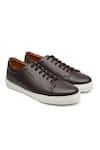 Rapawalk_Brown Lace Up Leather Sneakers  _Online_at_Aza_Fashions