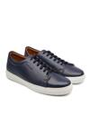 Rapawalk_Blue Lace Up Leather Sneakers _Online_at_Aza_Fashions