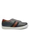 Shop_Rapawalk_Grey Striped Lace Up Leather Sneakers  _Online_at_Aza_Fashions