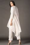 Shop_Twenty Nine_White Organza Mirror Work Kurta_at_Aza_Fashions