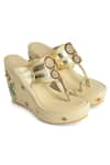 Buy_Sole House_Beige Embroidered Kolhapuri Wedges _at_Aza_Fashions