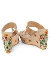 Sole House_Beige Embroidered Kolhapuri Wedges _Online_at_Aza_Fashions