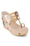 Buy_Sole House_Beige Embroidered Kolhapuri Wedges _Online_at_Aza_Fashions