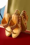 Buy_Sole House_Beige Embroidered Kolhapuri Wedges _at_Aza_Fashions