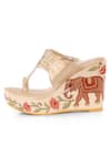 Buy_Sole House_Beige Embroidered Kolhapuri Wedges _Online_at_Aza_Fashions