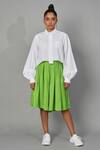 Buy Quod Green Velvet Skorts at Aza Fashions Buy_Quod_Green Velvet Skorts_at_Aza_Fashions