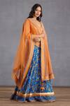 Buy_Torani_Blue Silk, Chiffon Sequins, Lace, Rang Shyam Raabia Anarkali With Dupatta _Online_at_Aza_Fashions