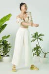 Buy_Ekastories_Ivory Cotton Printed Flower Halter Neck The Allure Top And Pant Set _Online_at_Aza_Fashions