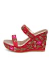 Buy_Sole House_Red Embellishment Floral Wedges _Online_at_Aza_Fashions