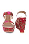 Shop_Sole House_Red Embellishment Floral Wedges _Online_at_Aza_Fashions